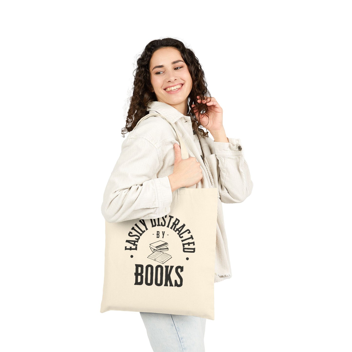 Easily Distracted by Books Canvas Tote Bag