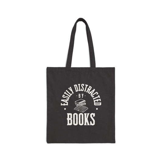 Easily Distracted by Books Canvas Tote Bag