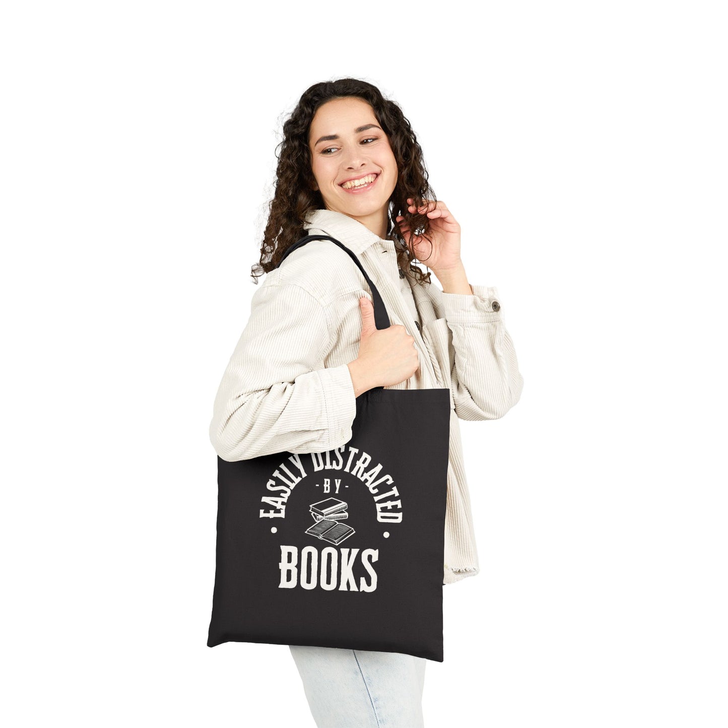 Easily Distracted by Books Canvas Tote Bag