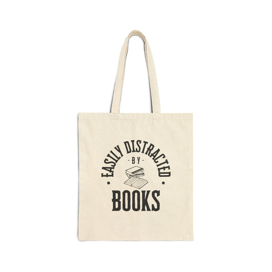 Easily Distracted by Books Canvas Tote Bag
